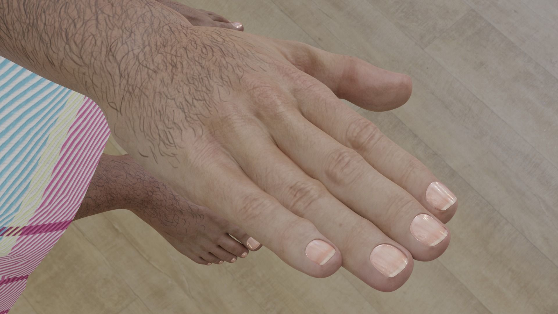 Man in Lungi 3D model_14