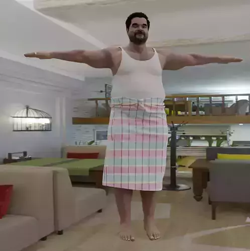 Man in Lungi 3D model