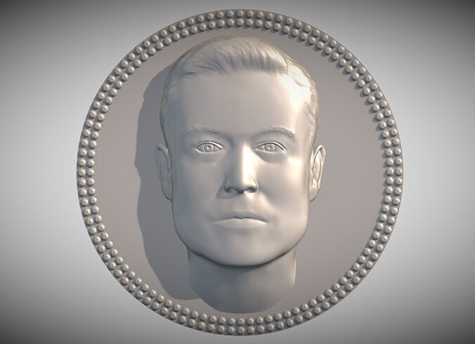 Elon Musk medallion pendant 3D printing ready stl obj 3D print model