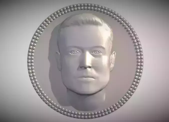 Elon Musk medallion pendant 3D printing ready stl obj 3D print model