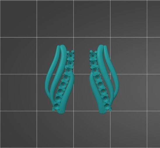Gold Earrings 3D print model_1