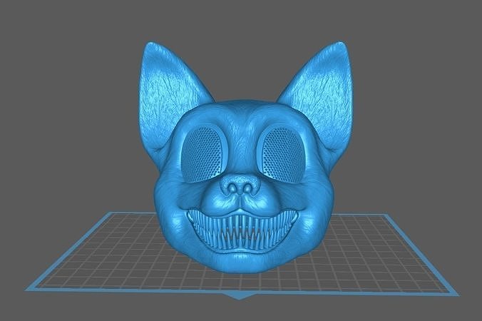 cartoon cat horror mask 3D print model
