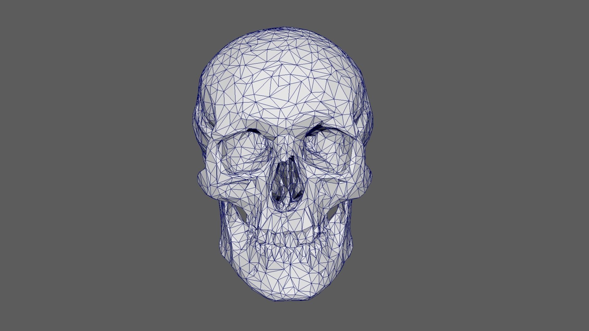 Low Poly Old Skull Low-poly 3D model_16