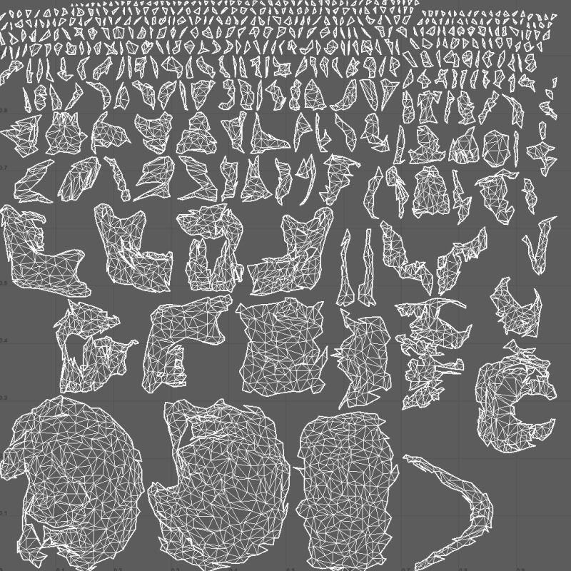 Low Poly Old Skull Low-poly 3D model_15