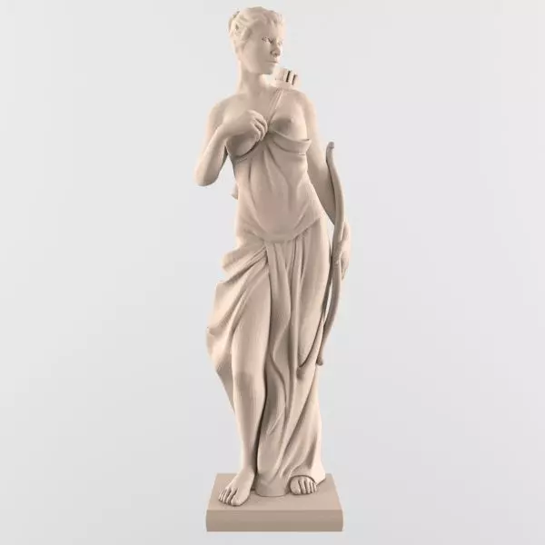 Sculpture 3D print model stl statue of woman holding bow and ... 3D print model