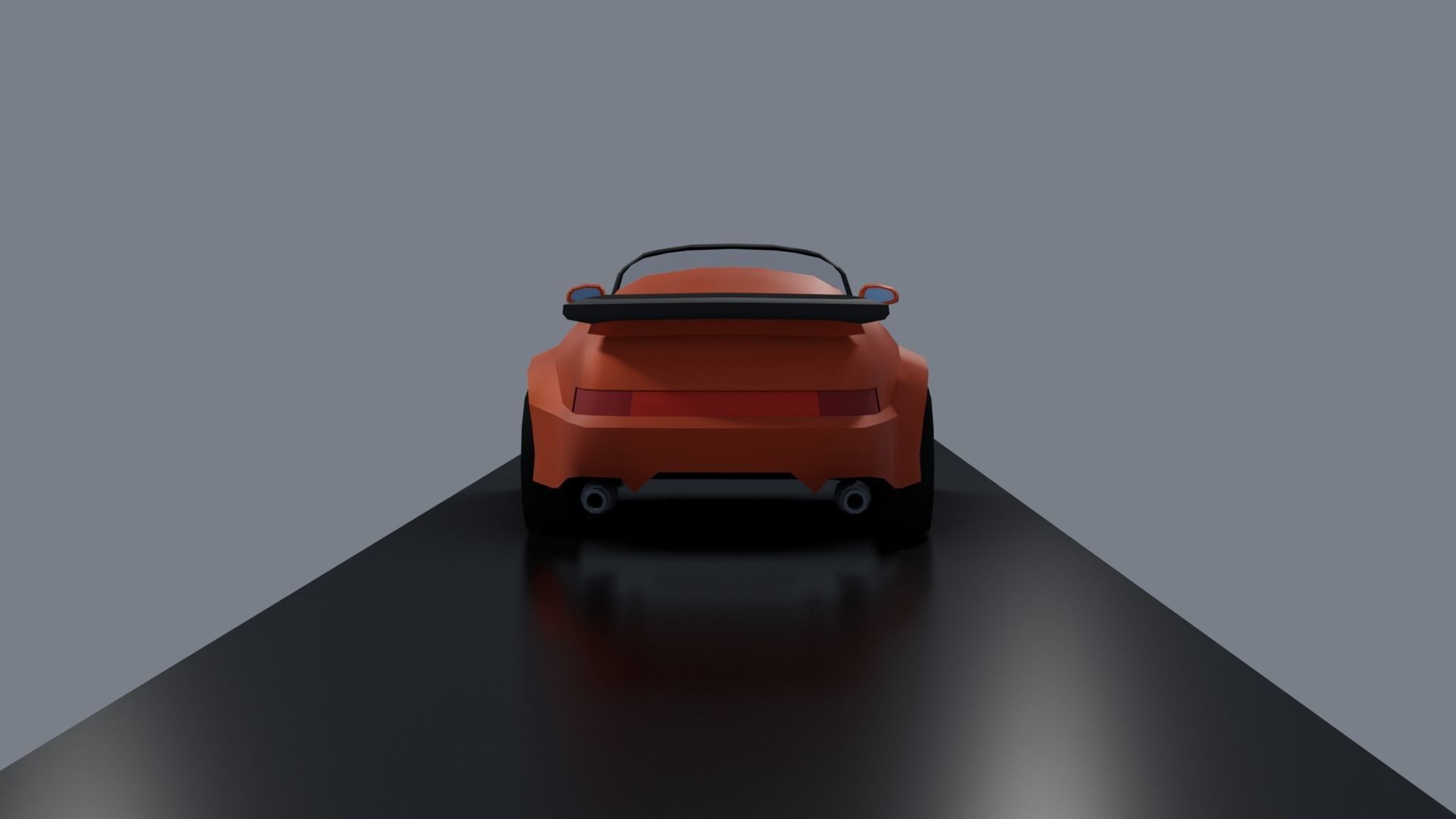 Classical Low-poly sport car convertible Low-poly 3D model_6