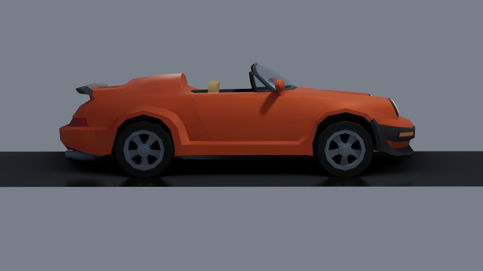 Classical Low-poly sport car convertible Low-poly 3D model_5