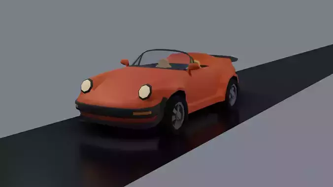 Classical Low-poly sport car convertible Low-poly 3D model