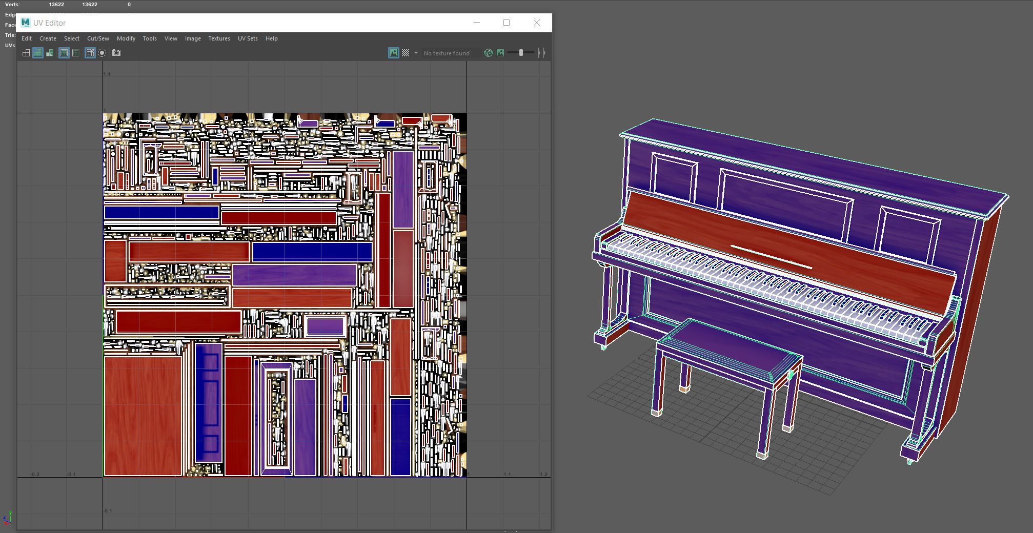 Upright Piano Low-poly 3D model_6