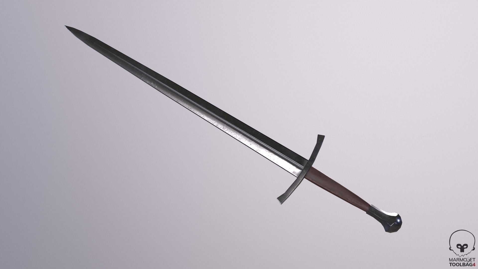 The Medieval Longsword LOW POLY Low-poly 3D model_2
