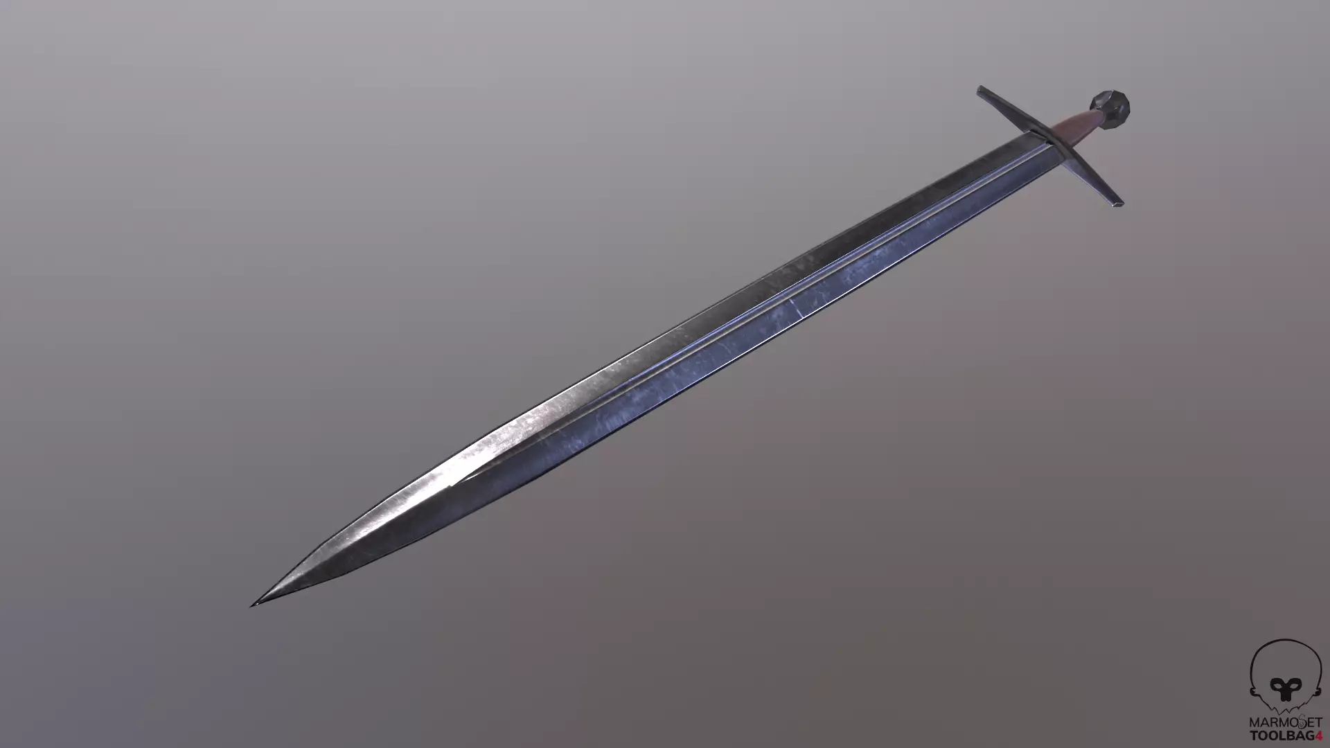 The Medieval Longsword LOW POLY Low-poly 3D model_0