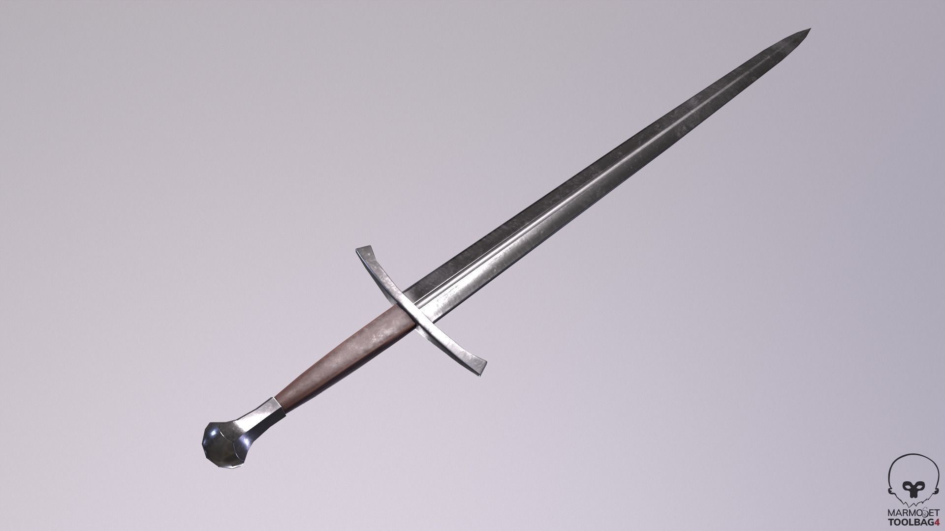 The Medieval Longsword LOW POLY Low-poly 3D model_3