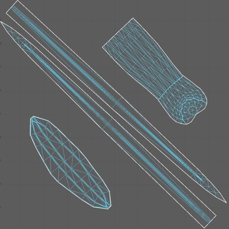 The Medieval Longsword LOW POLY Low-poly 3D model_6