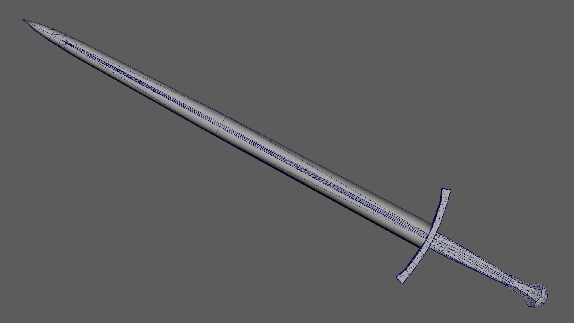 The Medieval Longsword LOW POLY Low-poly 3D model_7
