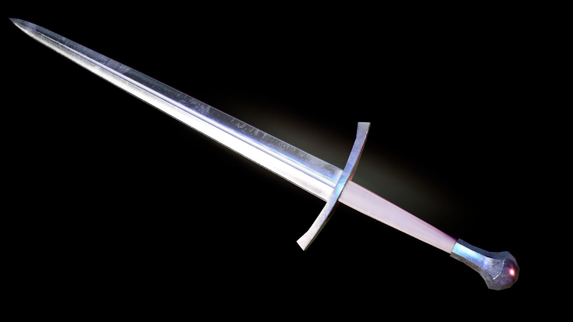 The Medieval Longsword LOW POLY Low-poly 3D model_4