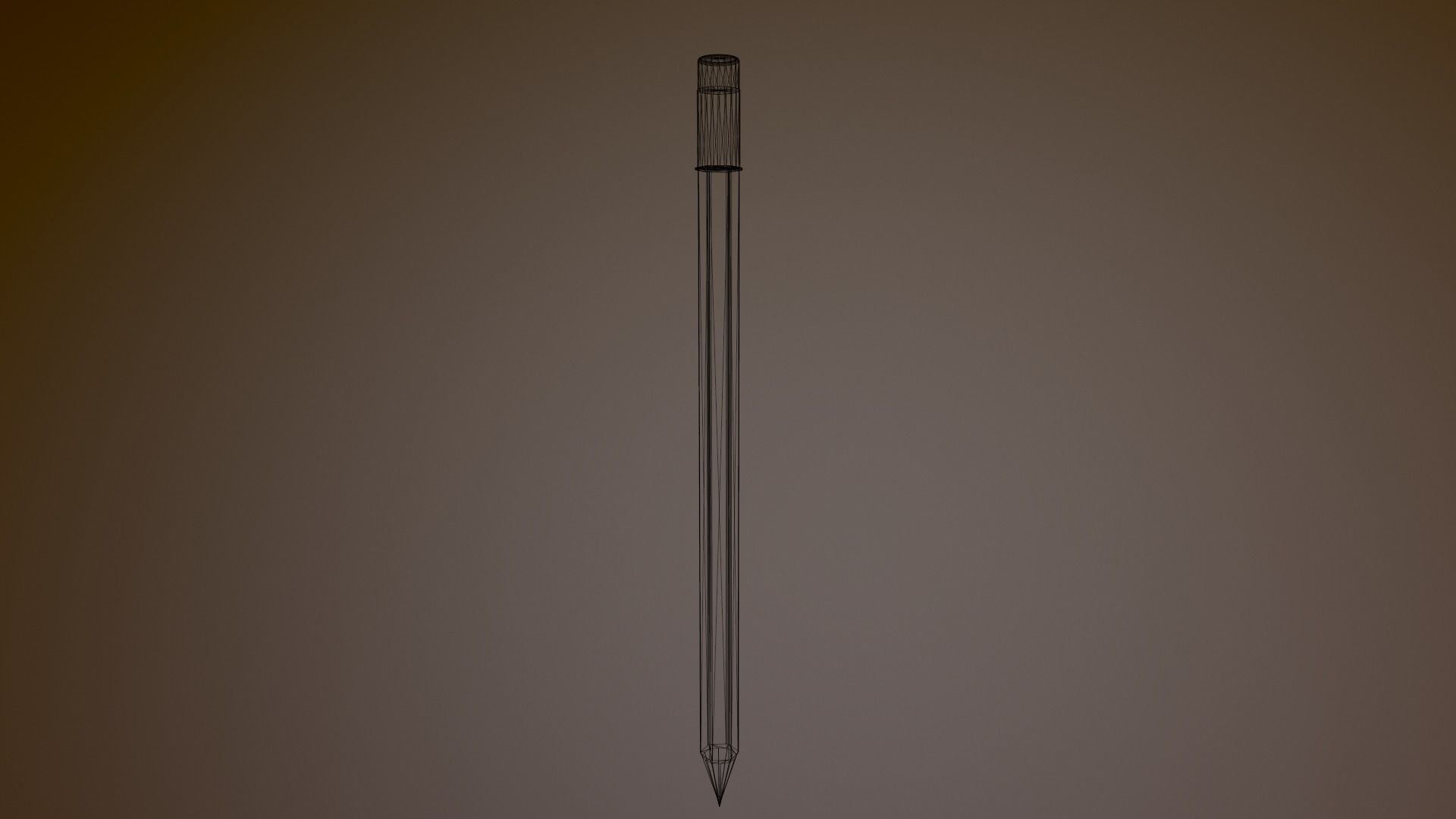 Pencil orange Low-poly 3D model_12