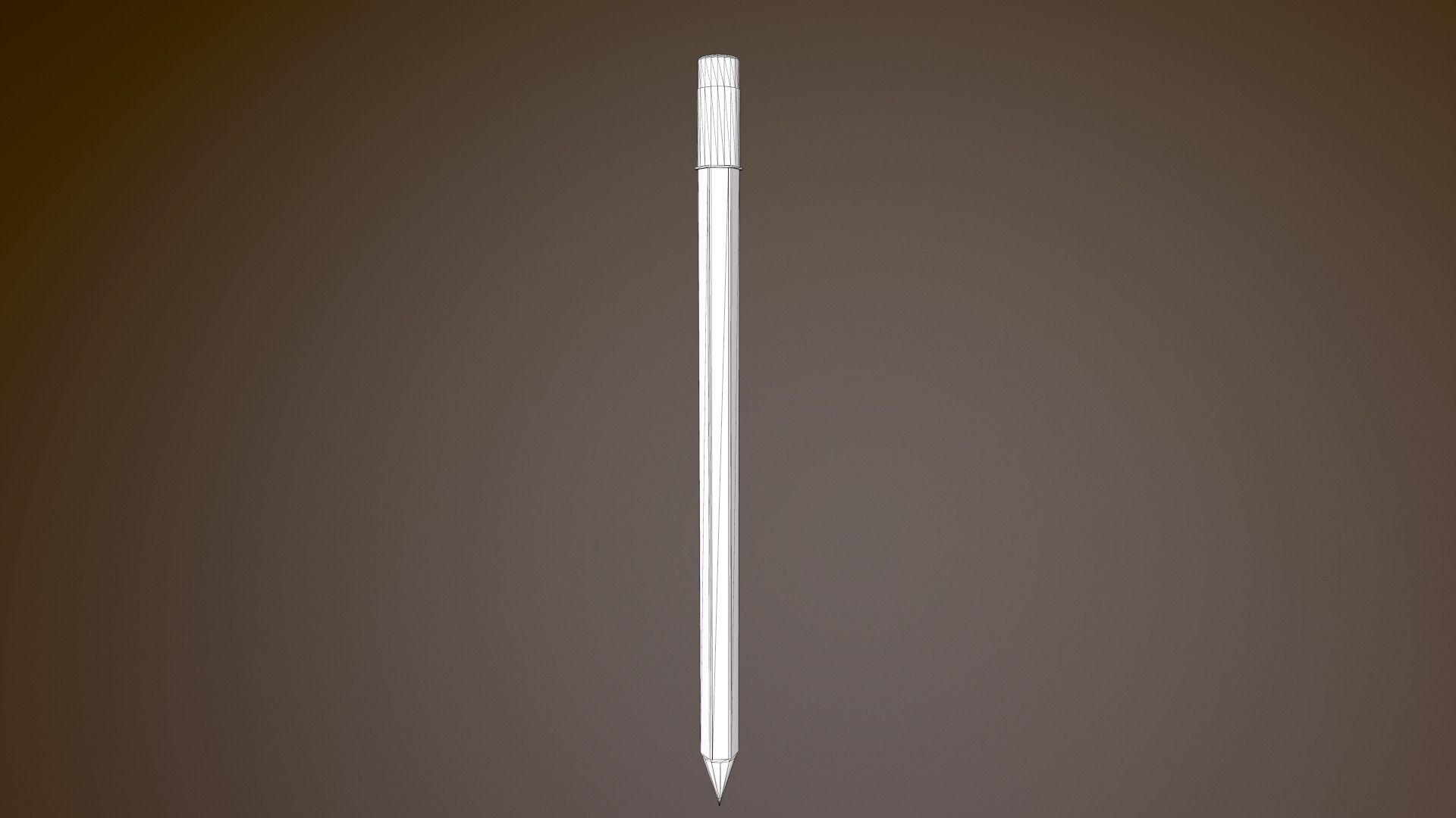 Pencil orange Low-poly 3D model_10