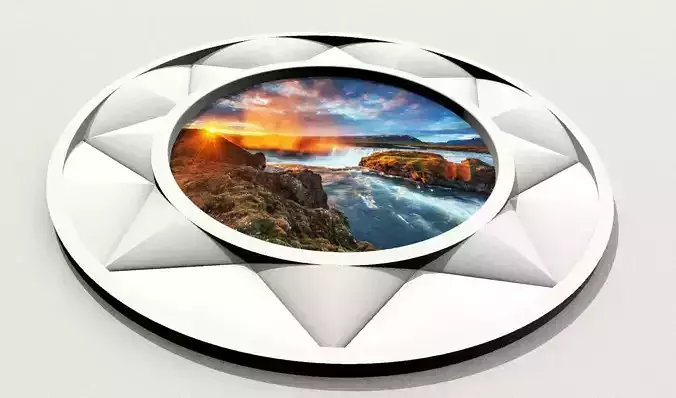 Modern Circle Mirror and Photo Frame