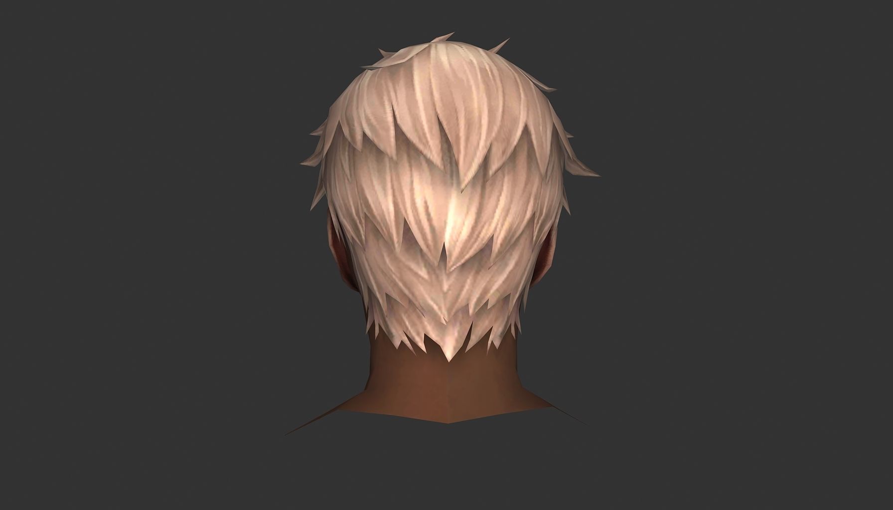 man hair style 04 Low-poly 3D model_3
