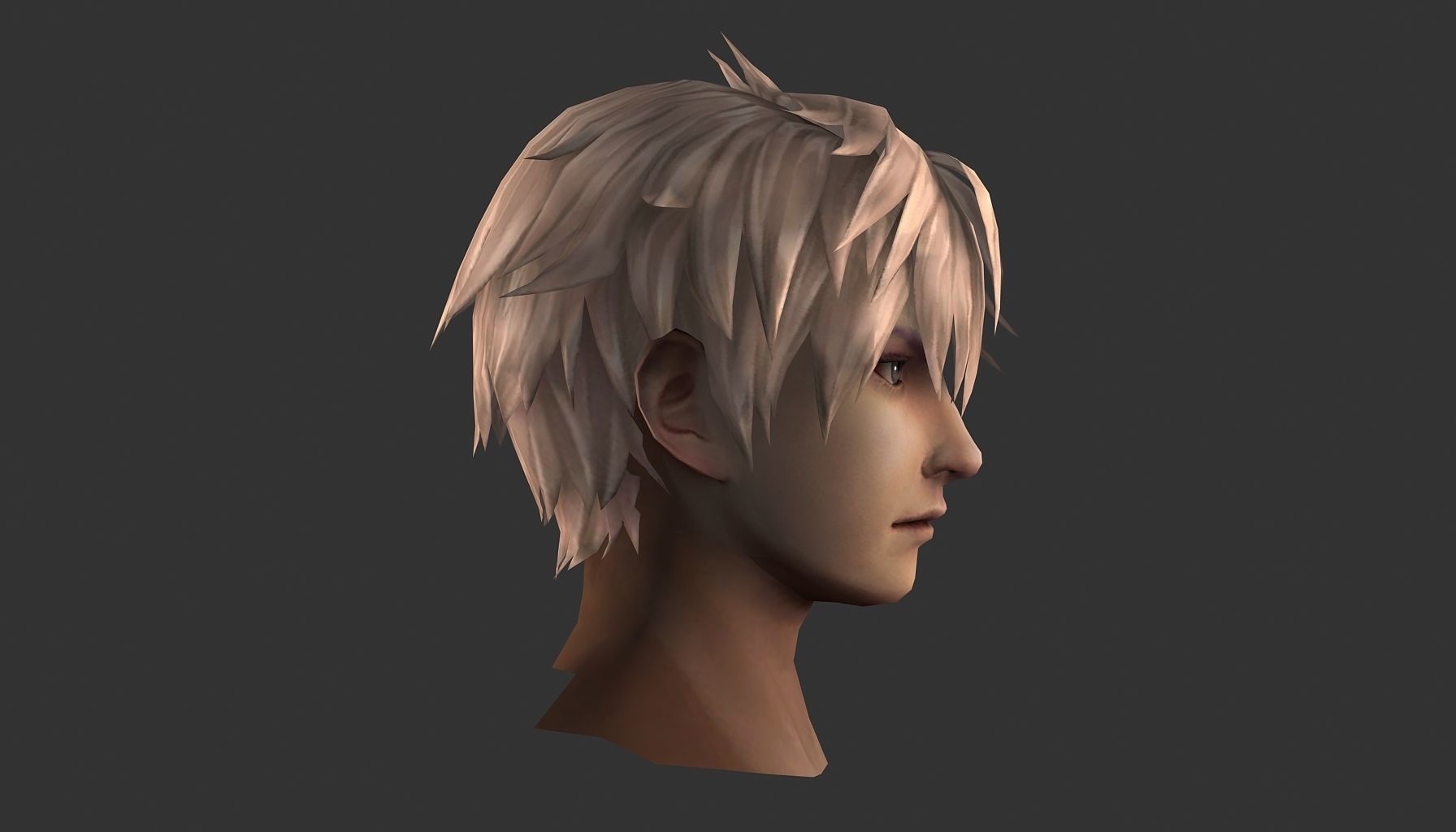 man hair style 04 Low-poly 3D model_6