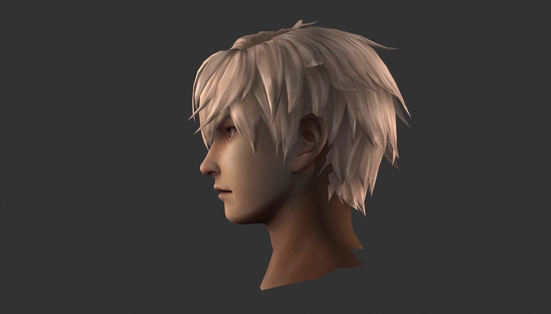 man hair style 04 Low-poly 3D model_5