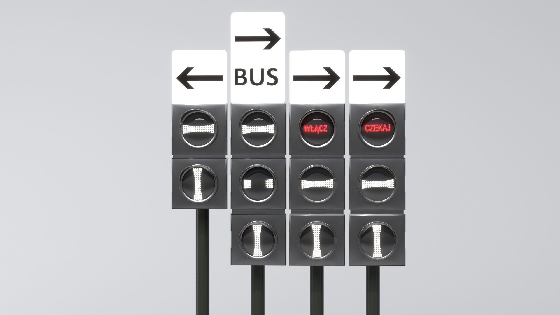 Polish Tram Traffic Lights 3D models PL Low-poly 3D model_10