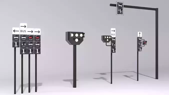 Polish Tram Traffic Lights 3D models PL
