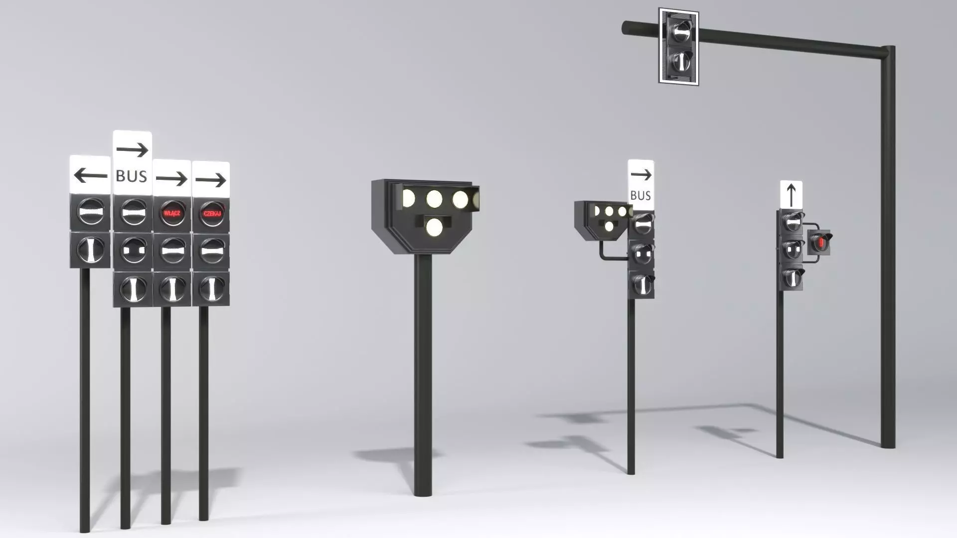 Polish Tram Traffic Lights 3D models PL Low-poly 3D model_0