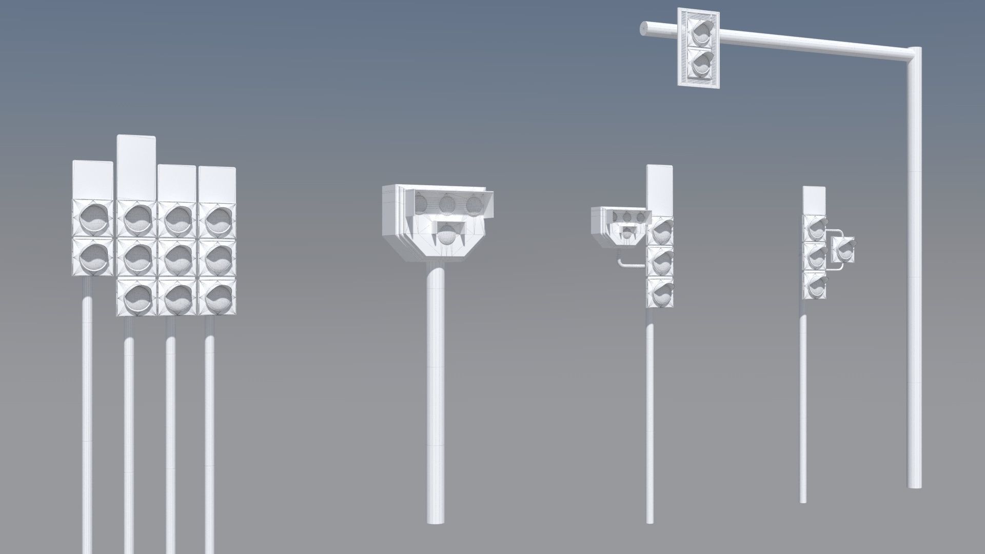 Polish Tram Traffic Lights 3D models PL Low-poly 3D model_1