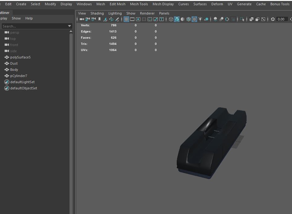 Duster box with handle Low-poly 3D model_9