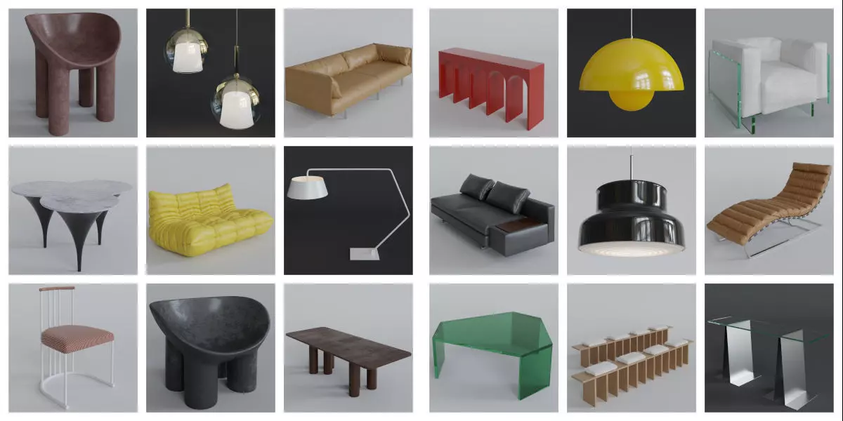 Luxcore Furniture Pack II 3D model_0