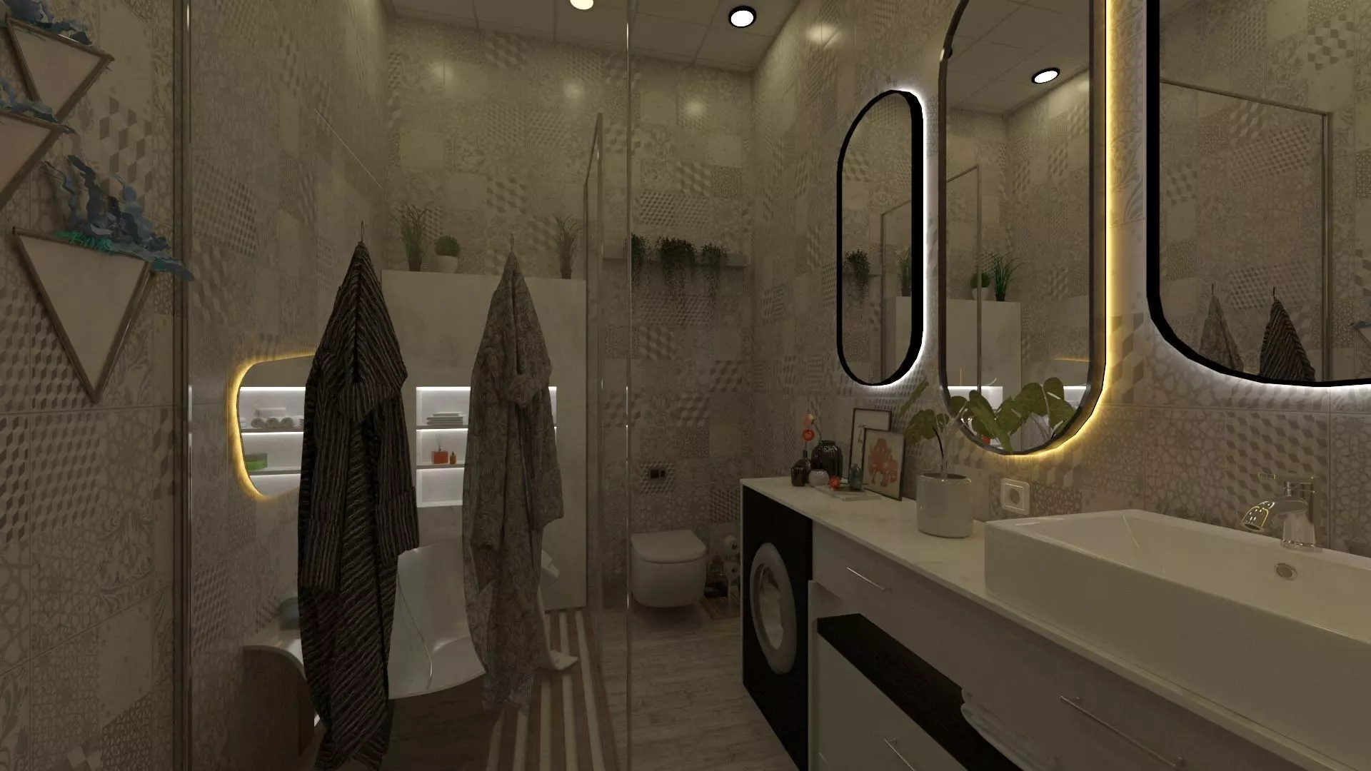 Bathroom with various items Free 3D model
