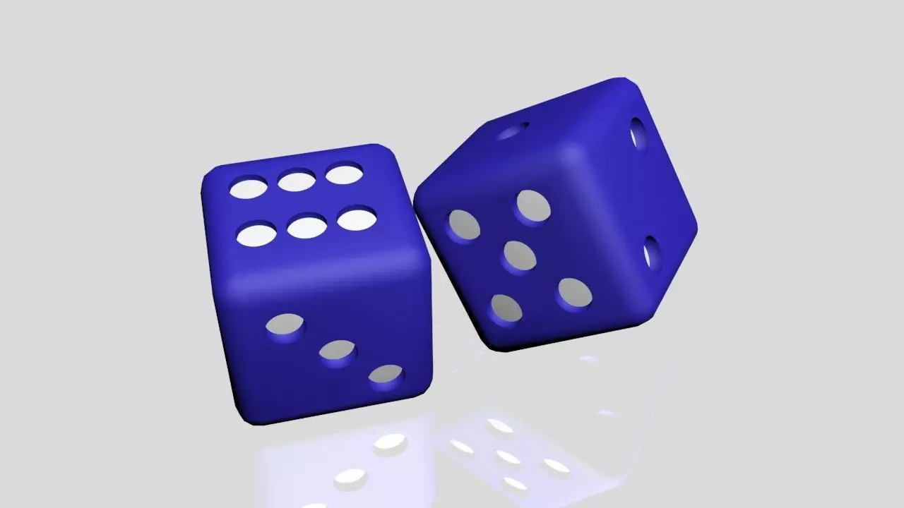 Dice using Boolean 3D model_0