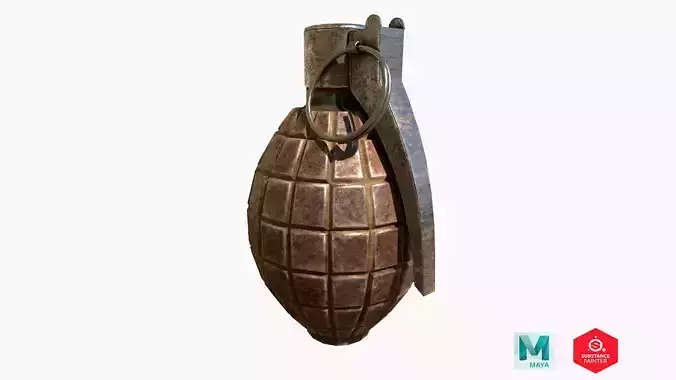 Bomb 3d Model grenade Low-poly 3D model