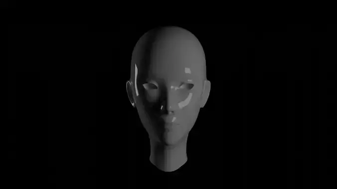 Female Head Low poly 