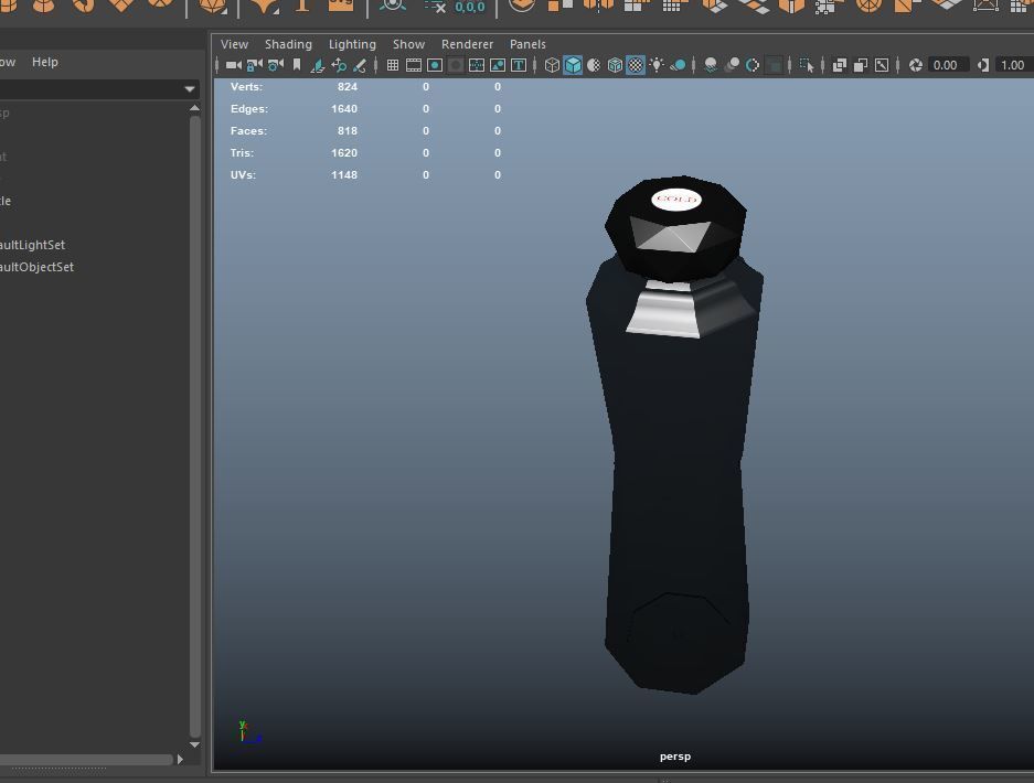 Water Bottle Low-poly 3D model_7