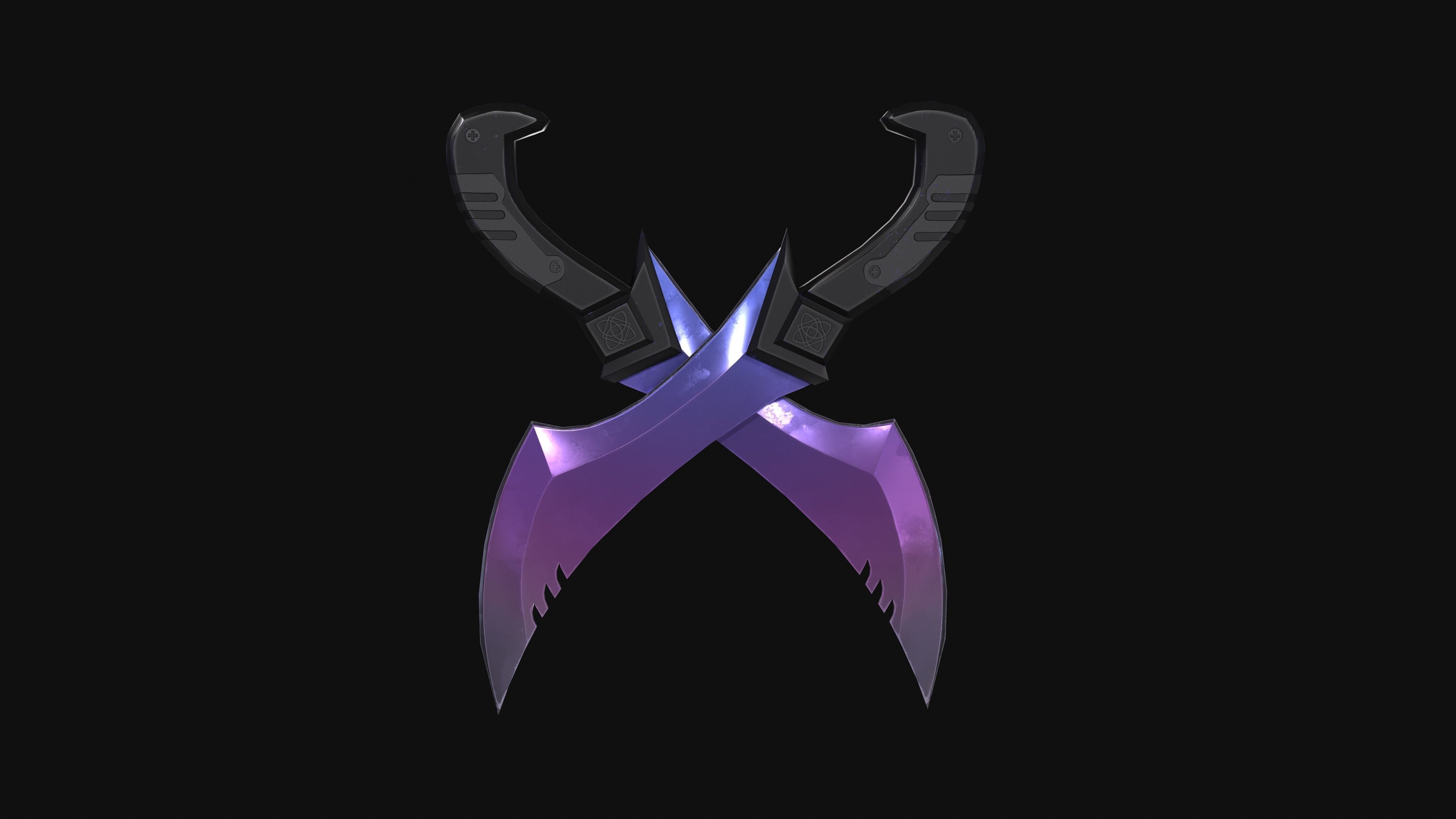 Low poly blades Low-poly 3D model_2