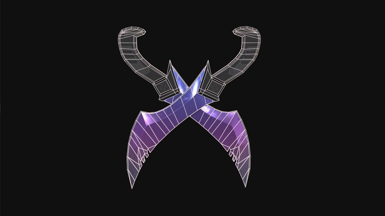 Low poly blades Low-poly 3D model_5