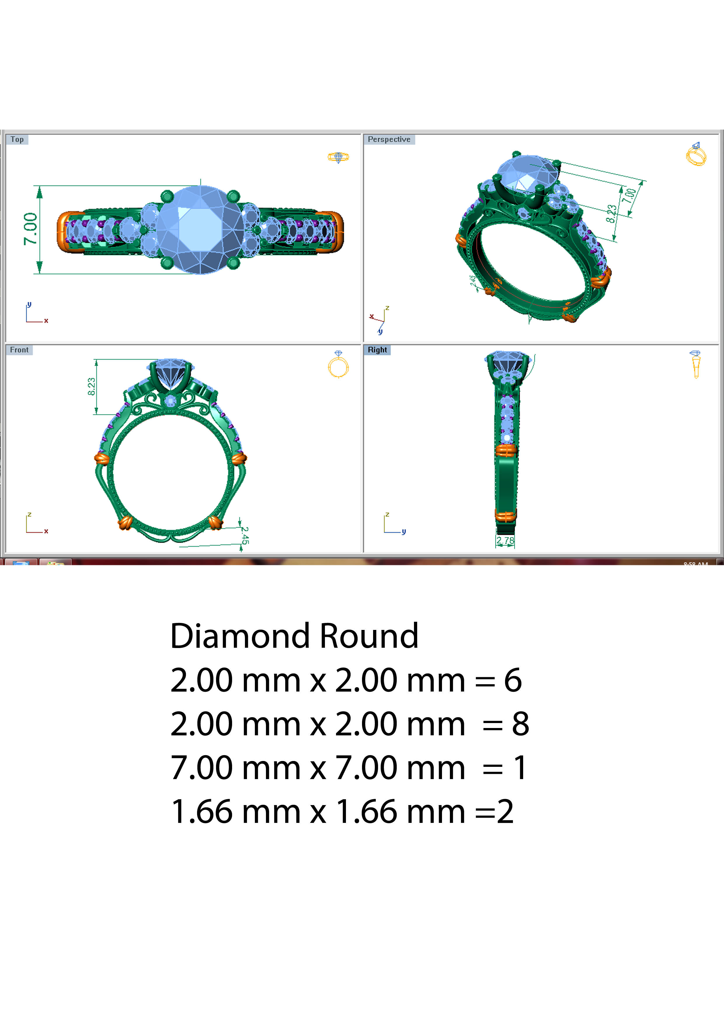 New Wedding Ring R356 3D print model_4