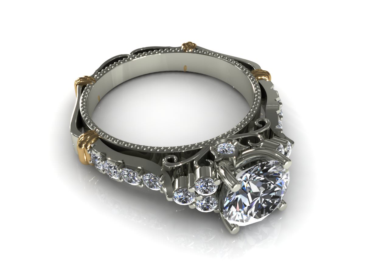 New Wedding Ring R356 3D print model_3