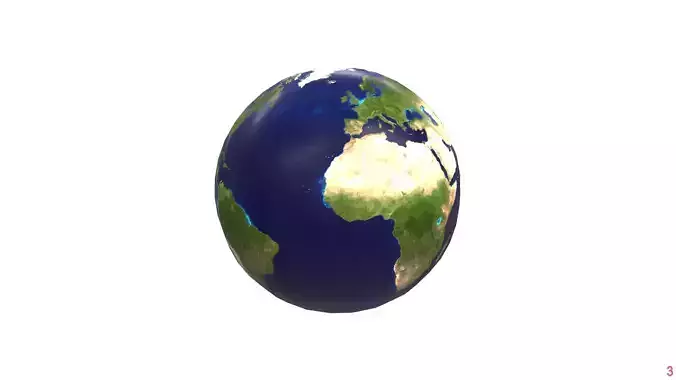Earth from space Low-poly 3D model