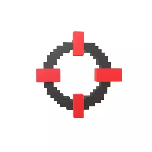 Pixel Crosshair Symbol v1 001 Low-poly 3D model