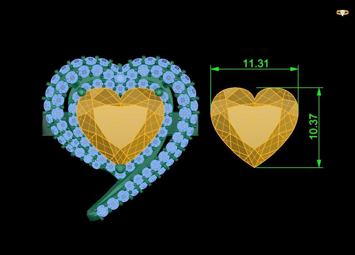 Heart Ring 3D print model_5