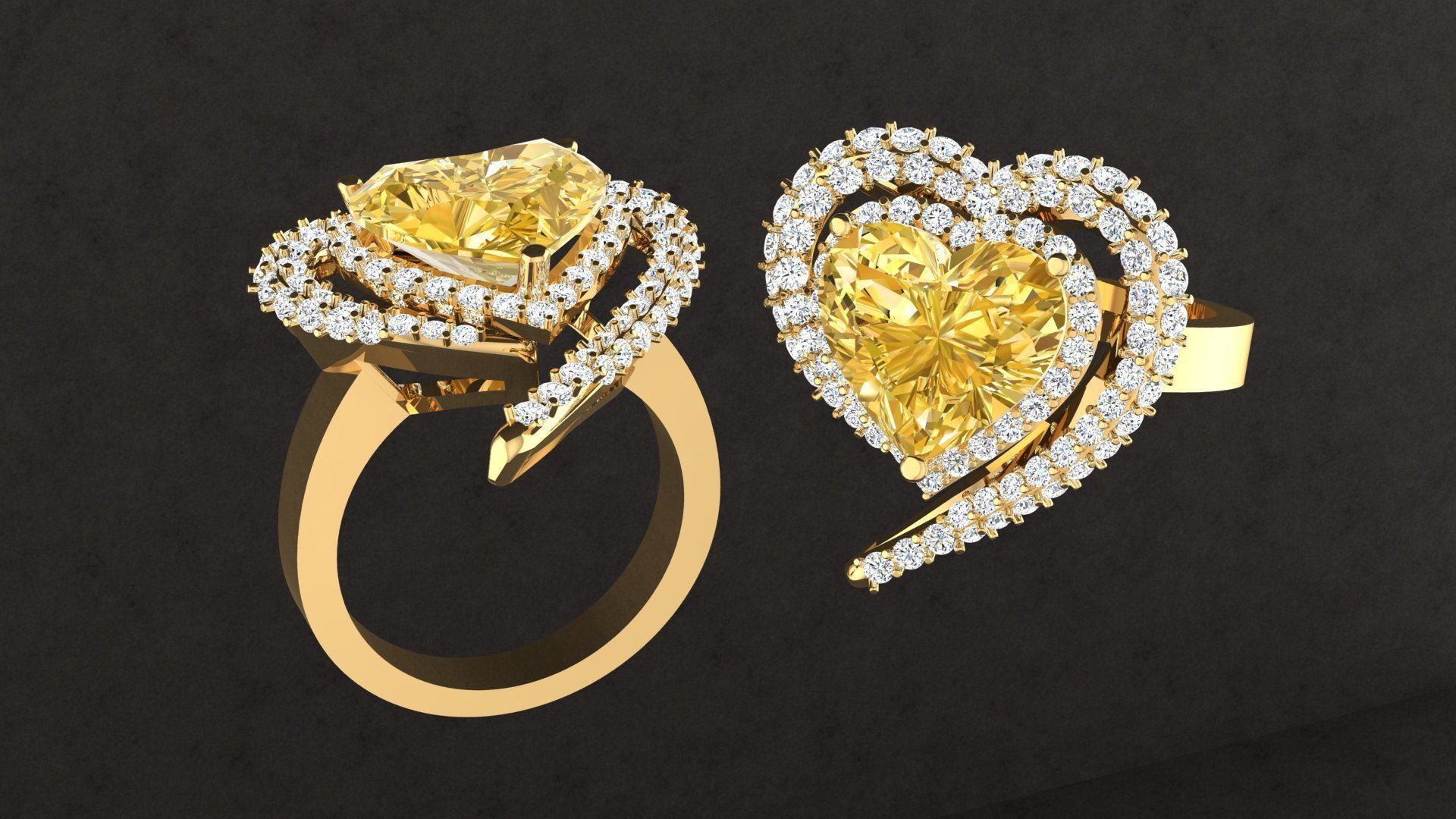 Heart Ring 3D print model_2