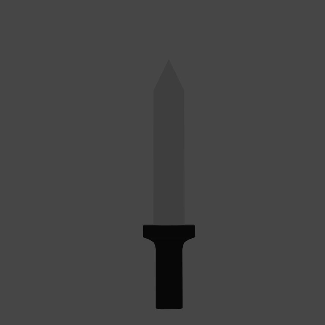 Low-Poly Knife sword Low-poly 3D model_9