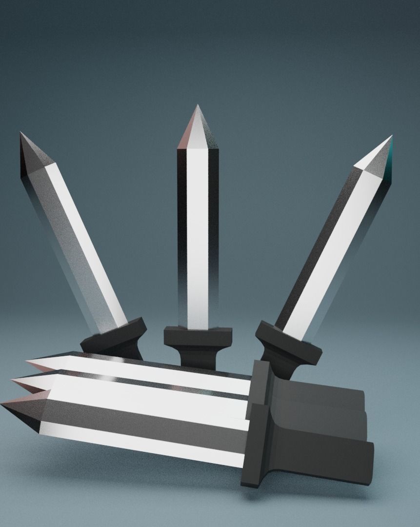 Low-Poly Knife sword Low-poly 3D model_7