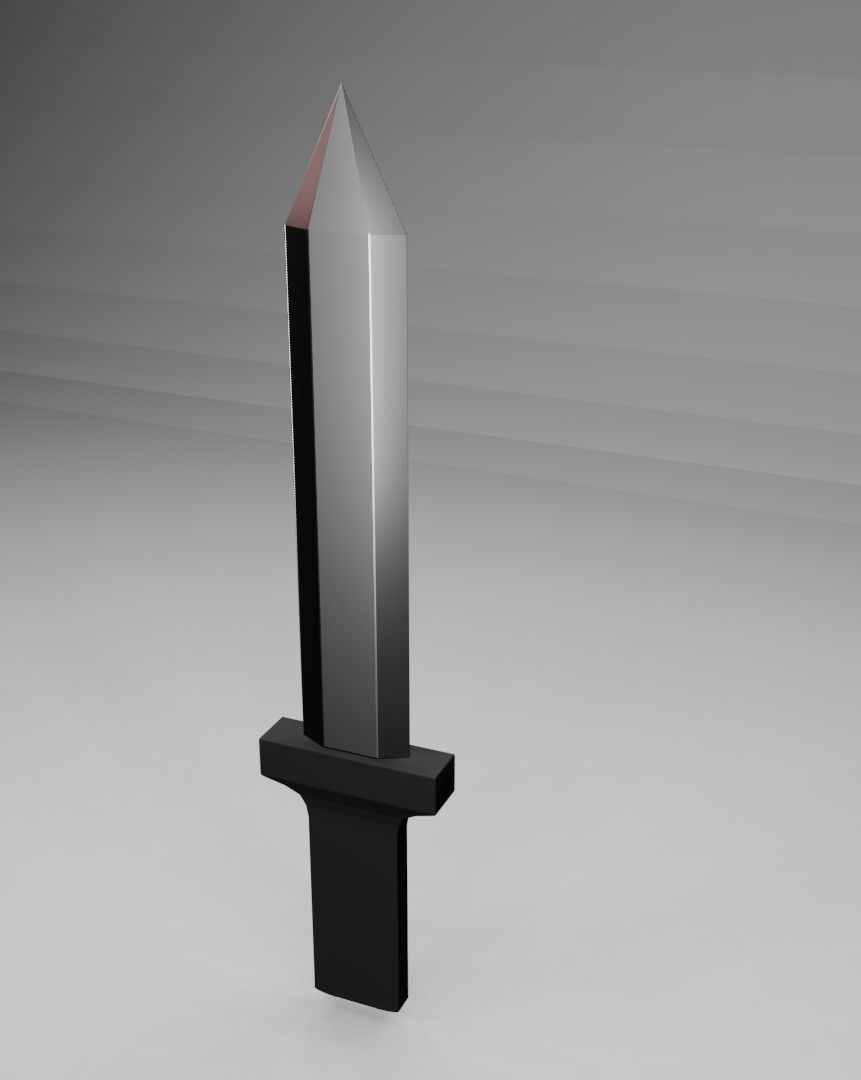 Low-Poly Knife sword Low-poly 3D model_5
