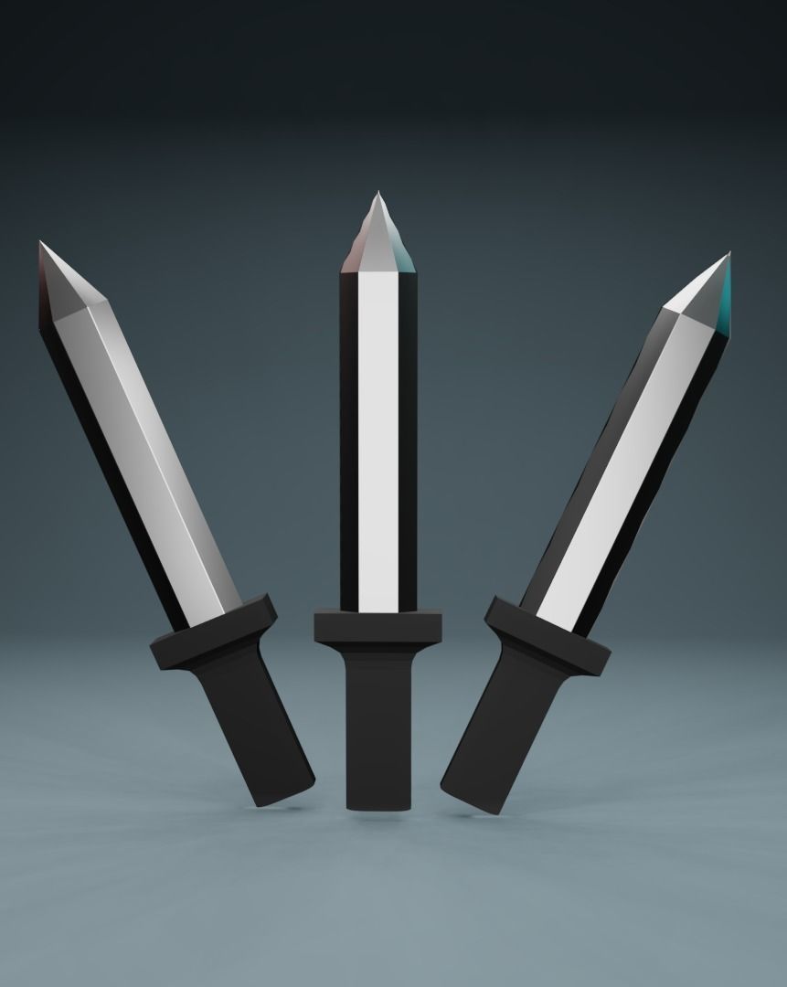 Low-Poly Knife sword Low-poly 3D model_4