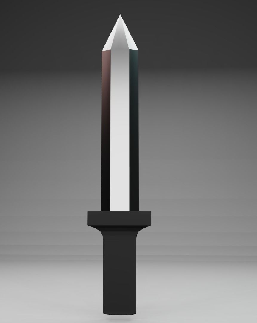 Low-Poly Knife sword Low-poly 3D model_2