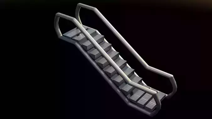 Escalator metal staircase